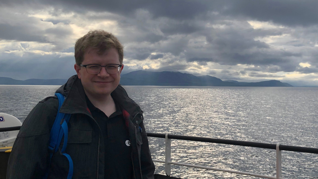 Guy on ferry in scotland 2019